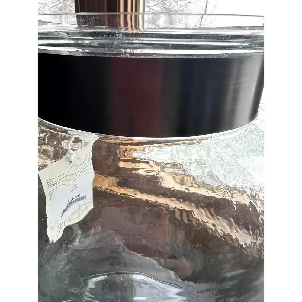 Lukasvale Large Vase, Clear Hammered Antiqued pewter-tone, NWT